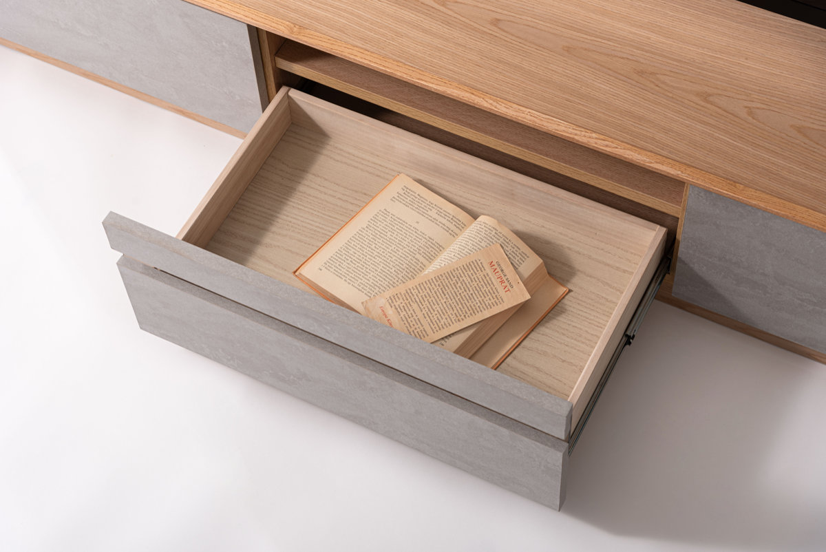 form ローボード 幅180cm プラント 完成品 木目調 天然木 石目調 ( 開梱設置 テレビ台 TV台 テレビボード 石目調 大容量 スライドレール フォーム リビングボード 引き出し 大型テレビ対応 リモコン操作OK )