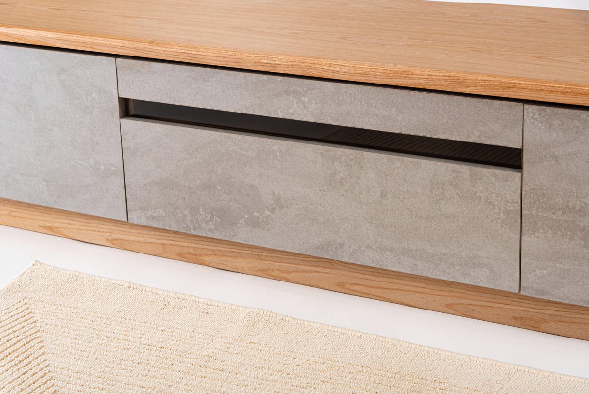 form ローボード 幅180cm プラント 完成品 木目調 天然木 石目調 ( 開梱設置 テレビ台 TV台 テレビボード 石目調 大容量 スライドレール フォーム リビングボード 引き出し 大型テレビ対応 リモコン操作OK )