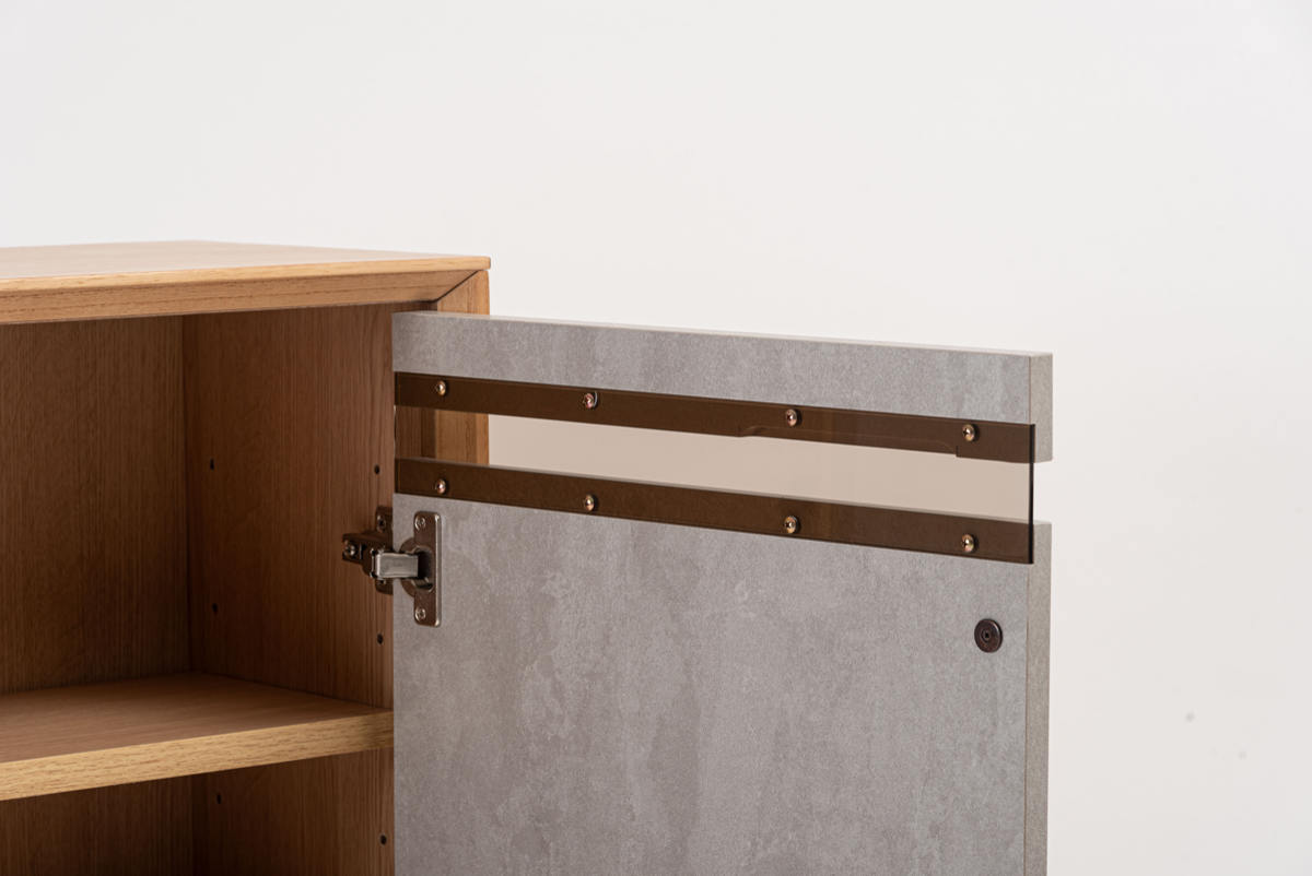 form サイドボード 幅100cm プラント 木目調 天然木 石目調 可動棚 ( リビングボード 石目調 大容量 スライドレール 引出し フォーム 本棚 ラック 引き出し テレビ台 リモコン操作OK )