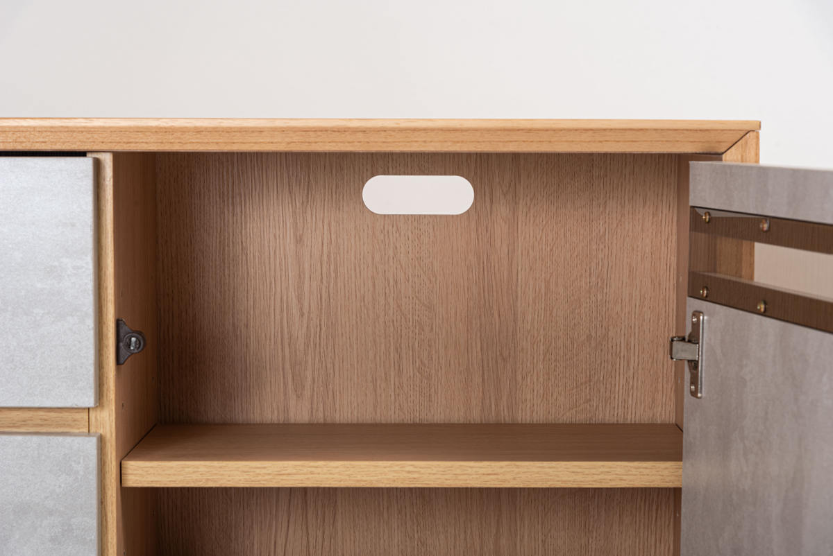 form サイドボード 幅100cm プラント 木目調 天然木 石目調 可動棚 ( リビングボード 石目調 大容量 スライドレール 引出し フォーム 本棚 ラック 引き出し テレビ台 リモコン操作OK )