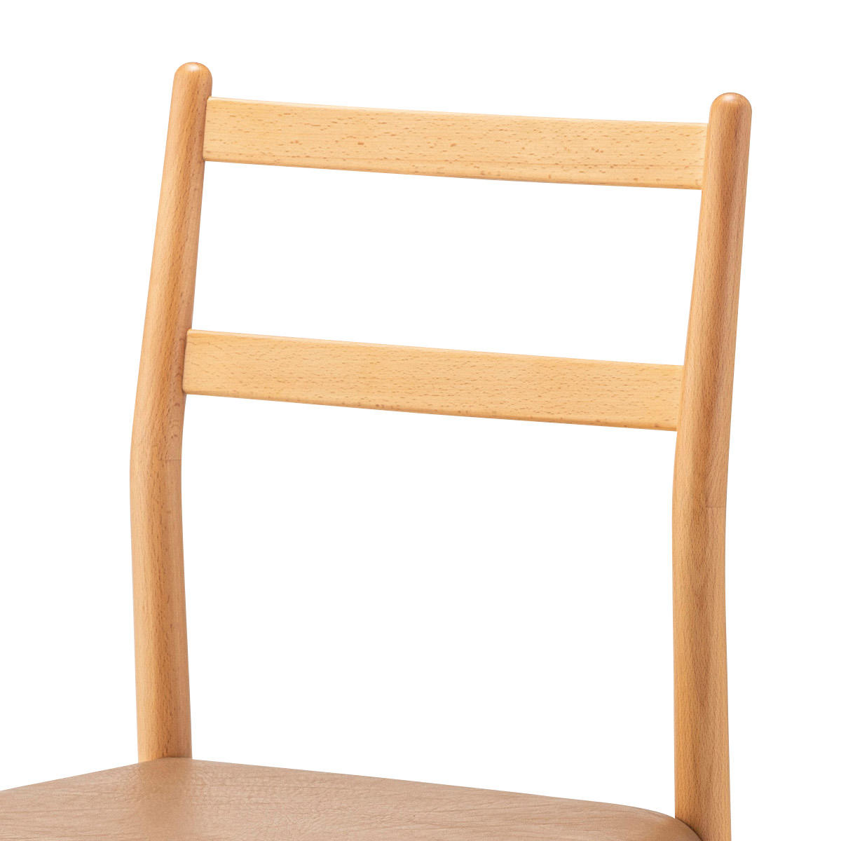 ダイニングチェア 座面高45cm 2脚セット 天然木 完成品 ( 木製 チェア ダイニング イス 食卓椅子 肘なし アームレスチェア レザー調 合皮 椅子 チェアー いす 食卓 リビング リビングチェア ) 【ブラウン】 ブラウン