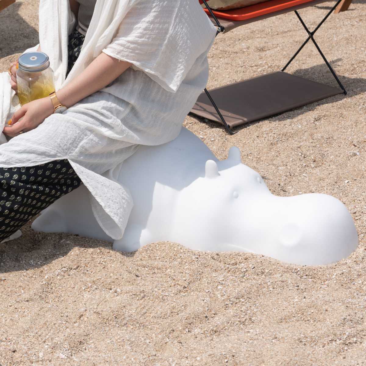 スツール ヒッポー スタッキング 軽量 子ども用チェア カバ ( イス 椅子 かば アニマル 手綱つき 積み重ね キッズ チェア 軽い 耐荷重80kg 腰かけ 贈り物 プレゼント ギフト 遊び場 子供部屋 リビング プラスチック インテリア ) 【グレー】 グレー