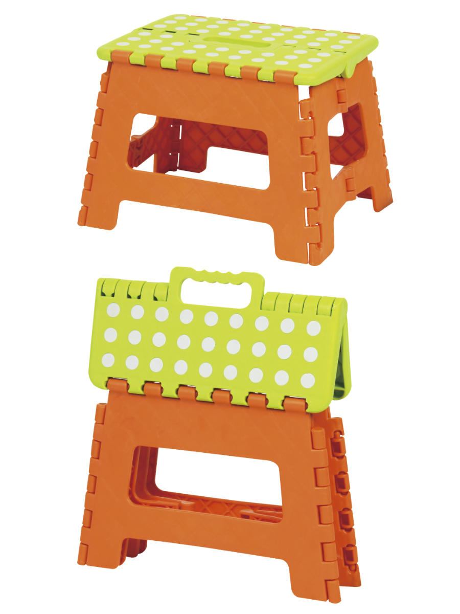 踏み台 M クラフタースツール 子ども用 ステップ台 ( 踏台 一段 脚立 高さ22cm 耐荷重80kg 軽量 折りたたみ スリム 持ち運び 丈夫 子ども お手伝い 腰掛け 子供 洗面所 キッチン リビング 軽い ステップ 椅子 チェア キッズ ) 【オレンジ×グリーン】 オレンジ×グリーン