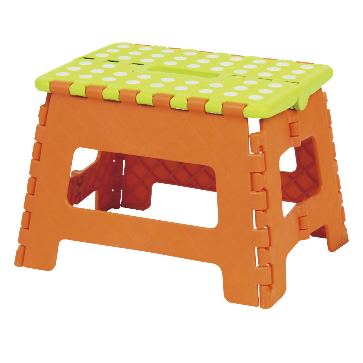 踏み台 M クラフタースツール 子ども用 ステップ台 ( 踏台 一段 脚立 高さ22cm 耐荷重80kg 軽量 折りたたみ スリム 持ち運び 丈夫 子ども お手伝い 腰掛け 子供 洗面所 キッチン リビング 軽い ステップ 椅子 チェア キッズ ) 【オレンジ×グリーン】 オレンジ×グリーン