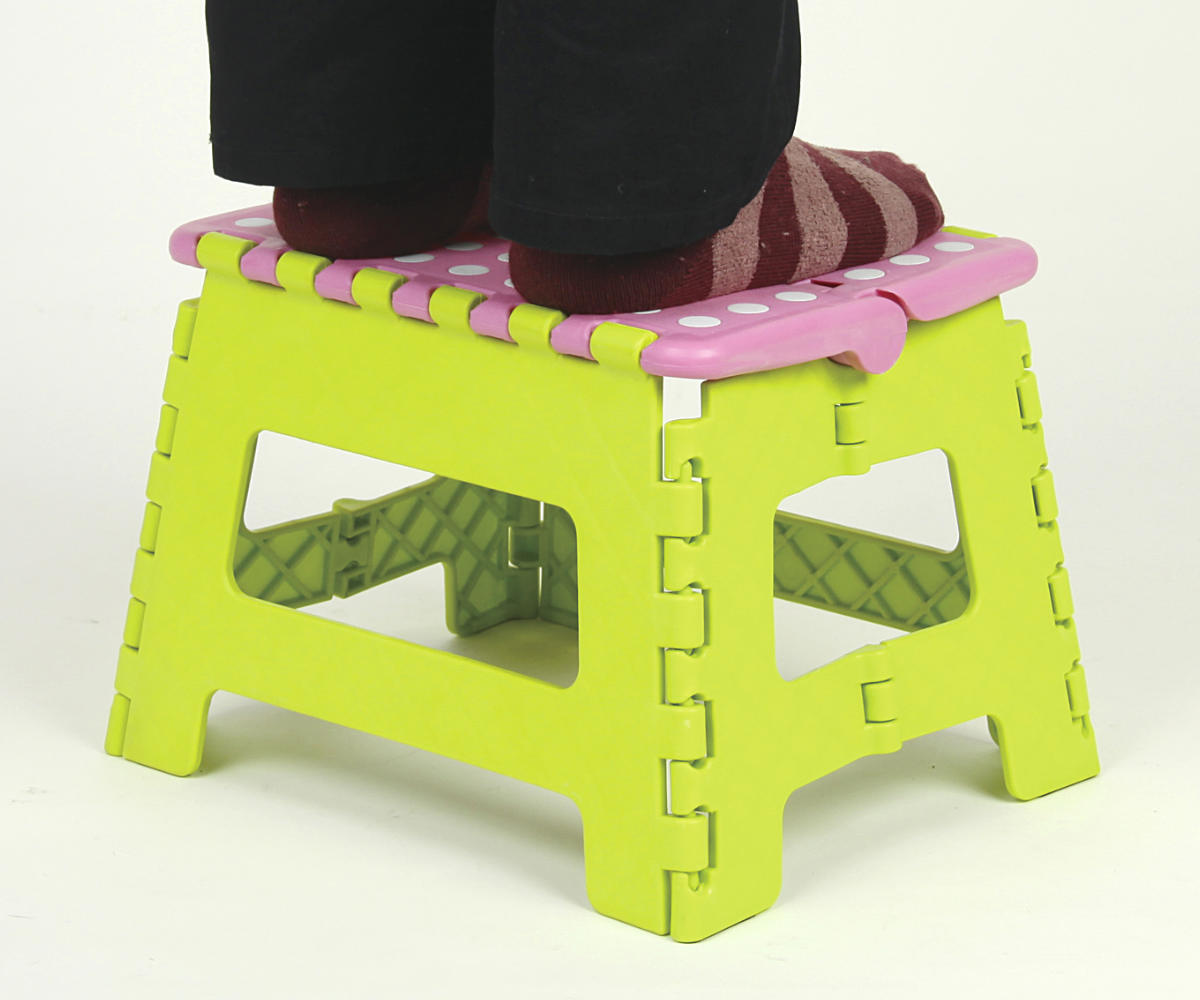 踏み台 M クラフタースツール 子ども用 ステップ台 ( 踏台 一段 脚立 高さ22cm 耐荷重80kg 軽量 折りたたみ スリム 持ち運び 丈夫 子ども お手伝い 腰掛け 子供 洗面所 キッチン リビング 軽い ステップ 椅子 チェア キッズ ) 【オレンジ×グリーン】 オレンジ×グリーン