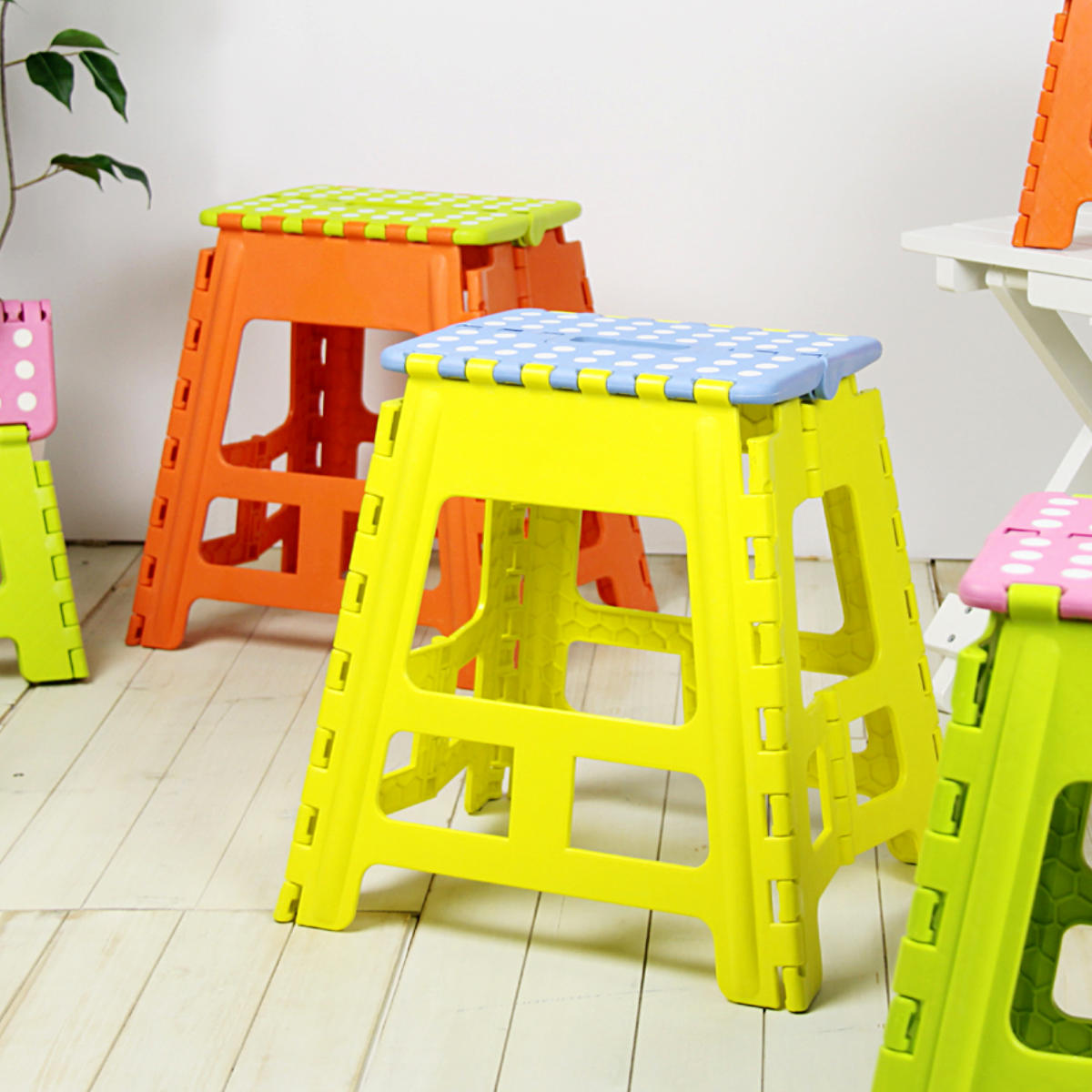 踏み台 L クラフタースツール 子ども用 ステップ台 ( 踏台 一段 脚立 高さ39cm ハイタイプ 耐荷重80kg 軽量 折りたたみ スリム 持ち運び 丈夫 腰掛け キッチン 子供 洗車 玄関 子ども部屋 軽い ステップ 椅子 チェア キッズ ) 【イエロー×ブルー】 イエロー×ブルー