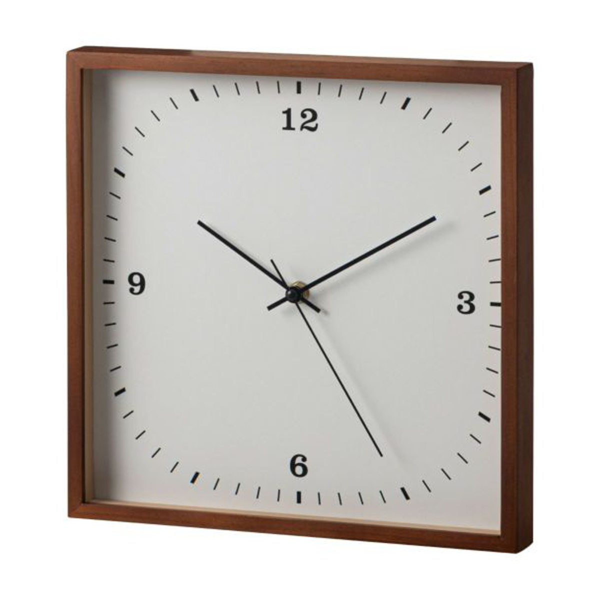 掛け時計 静音 北欧風 韓国風 ウォールクロック ( クロック 時計 壁掛け アナログ ナチュラル シンプル スクエア 四角 ウッドフレーム 軽量 電池式 インテリア 子ども部屋 寝室 書斎 連続秒針 ) 【ナチュラル】 ナチュラル