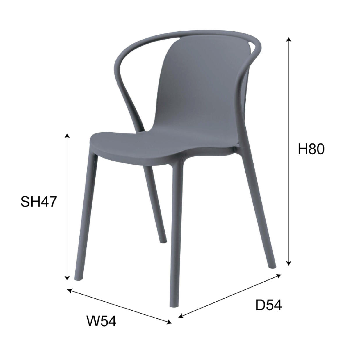 ダイニングチェア 座面高47cm 4脚セット 軽量 肘掛け付き 完成品 ガーデンチェア ( チェア ダイニング イス 食卓椅子 屋外 軽い プラスチック 積み重ね 椅子 スタッキング 食卓 ベランダ 庭 アウトドア ガーデン家具 サブチェア )