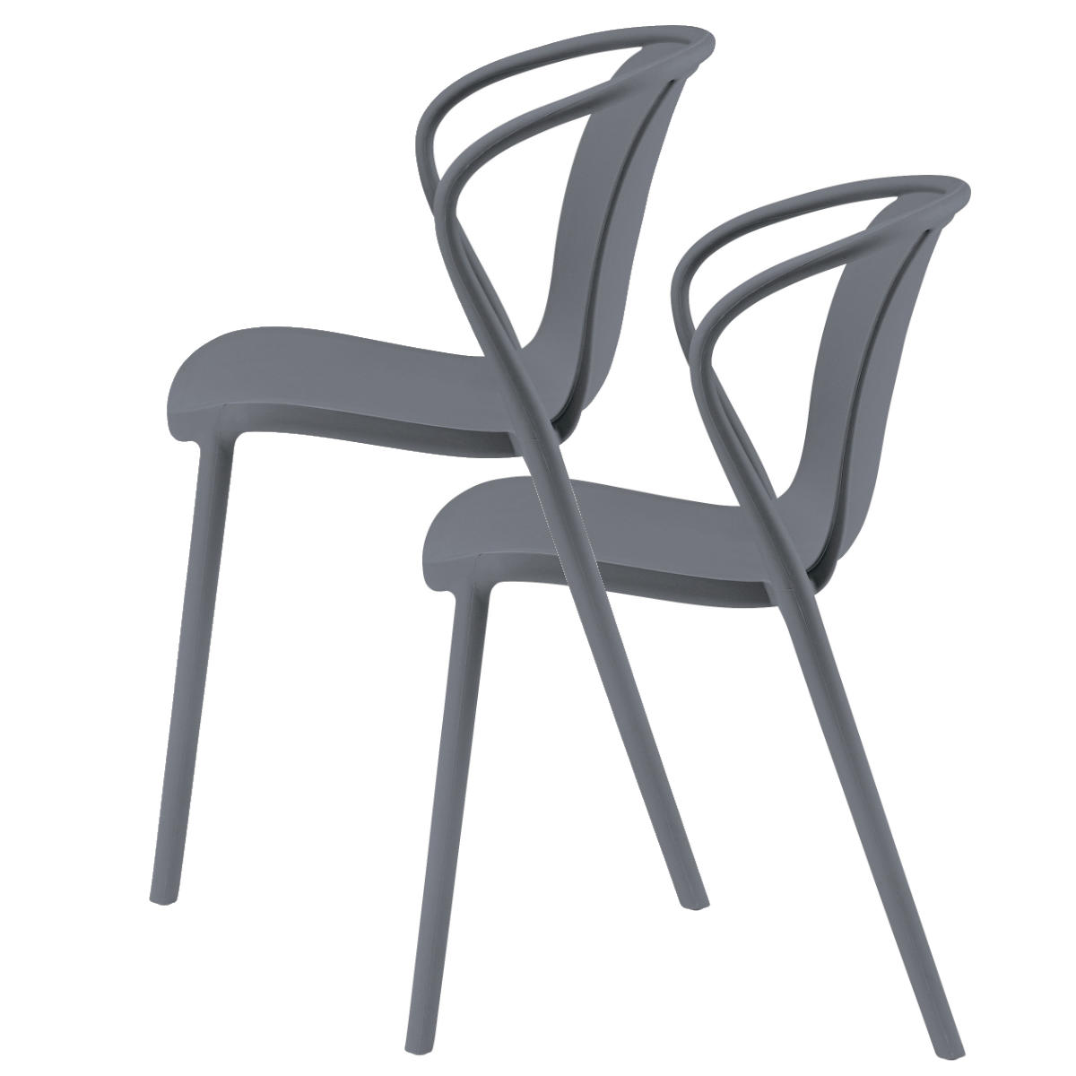 ダイニングチェア 座面高47cm 4脚セット 軽量 肘掛け付き 完成品 ガーデンチェア ( チェア ダイニング イス 食卓椅子 屋外 軽い プラスチック 積み重ね 椅子 スタッキング 食卓 ベランダ 庭 アウトドア ガーデン家具 サブチェア )