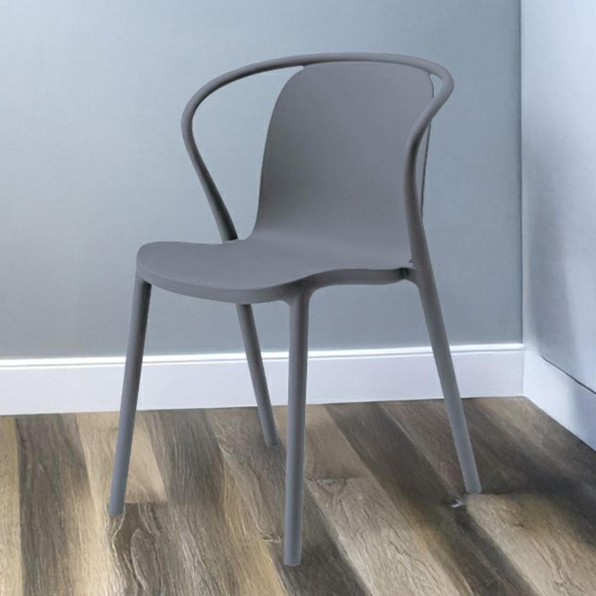 ダイニングチェア 座面高47cm 4脚セット 軽量 肘掛け付き 完成品 ガーデンチェア ( チェア ダイニング イス 食卓椅子 屋外 軽い プラスチック 積み重ね 椅子 スタッキング 食卓 ベランダ 庭 アウトドア ガーデン家具 サブチェア )