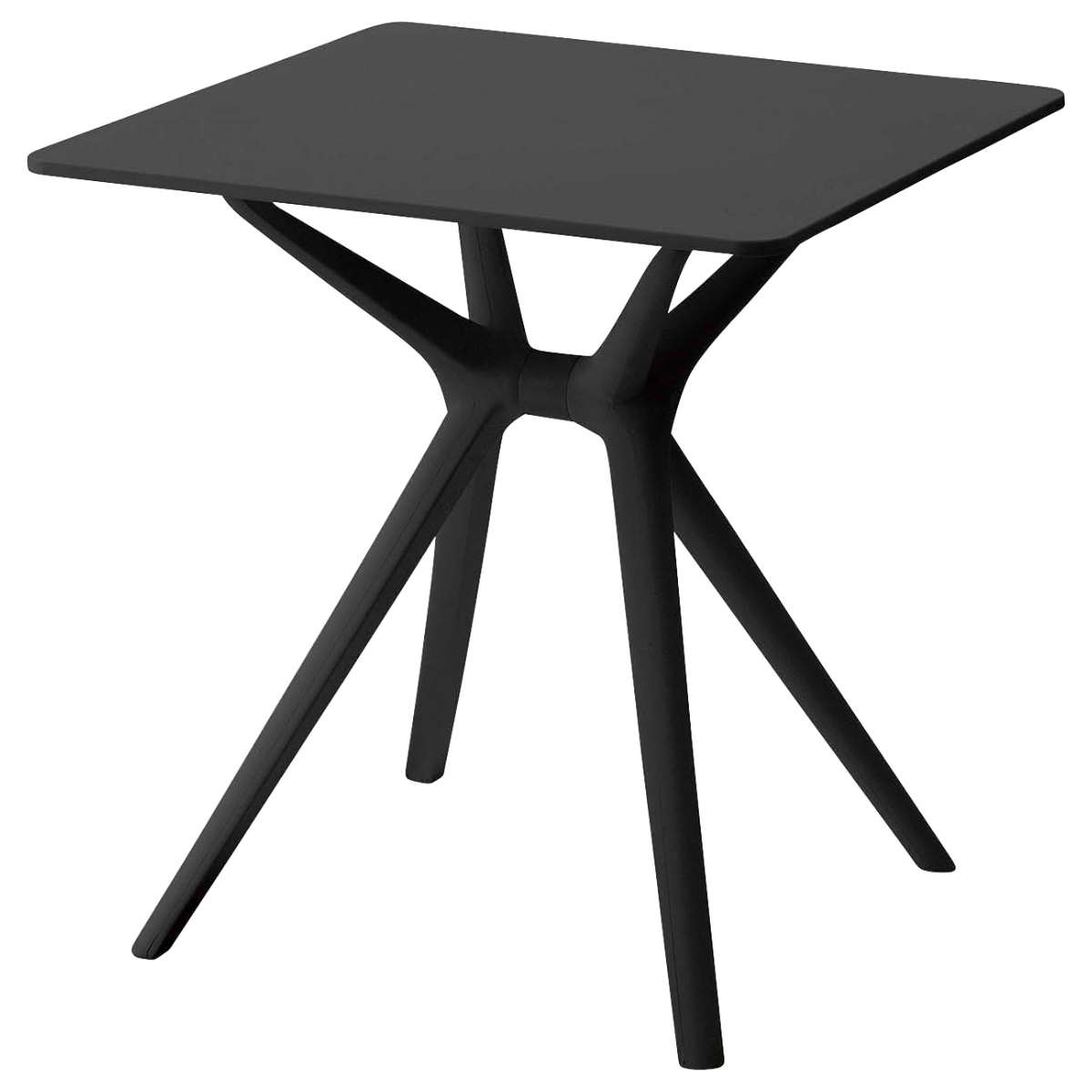 ダイニングテーブル 幅70cm 正方形 軽量 ガーデンテーブル ( テーブル 食卓テーブル 机 リビングテーブル 屋外 デスク PC ダイニング 食卓 作業台 オフィス カフェ ベランダ 庭 アウトドア ガーデン家具 軽い ) 【ブラック】 ブラック