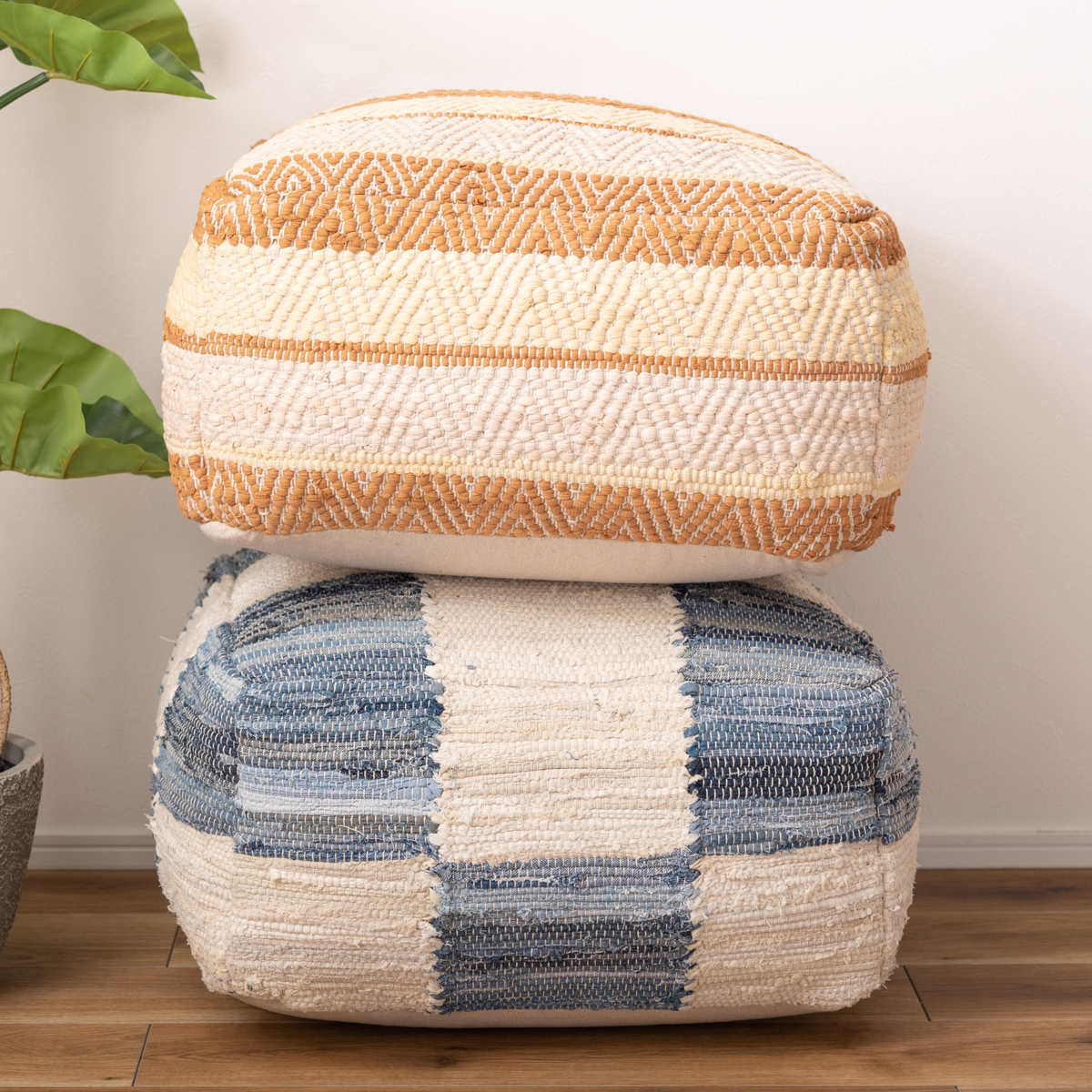 キューブスツール 高さ39cm スツール おしゃれ 北欧 完成品 ( 椅子 ビーズクッション オットマン 足置き クッション フロアクッション 腰掛け 四角 スクエア コットン 布地 ファブリック スツールクッション ローチェア ) 【ブラウン】 ブラウン