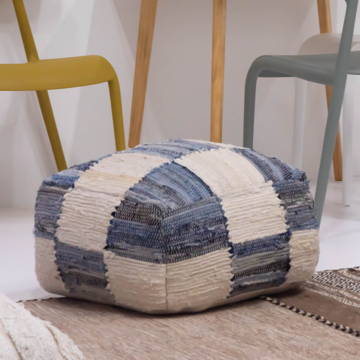 キューブスツール 高さ39cm スツール おしゃれ 北欧 完成品 ( 椅子 ビーズクッション オットマン 足置き クッション フロアクッション 腰掛け 四角 スクエア コットン 布地 ファブリック スツールクッション ローチェア ) 【ブラウン】 ブラウン