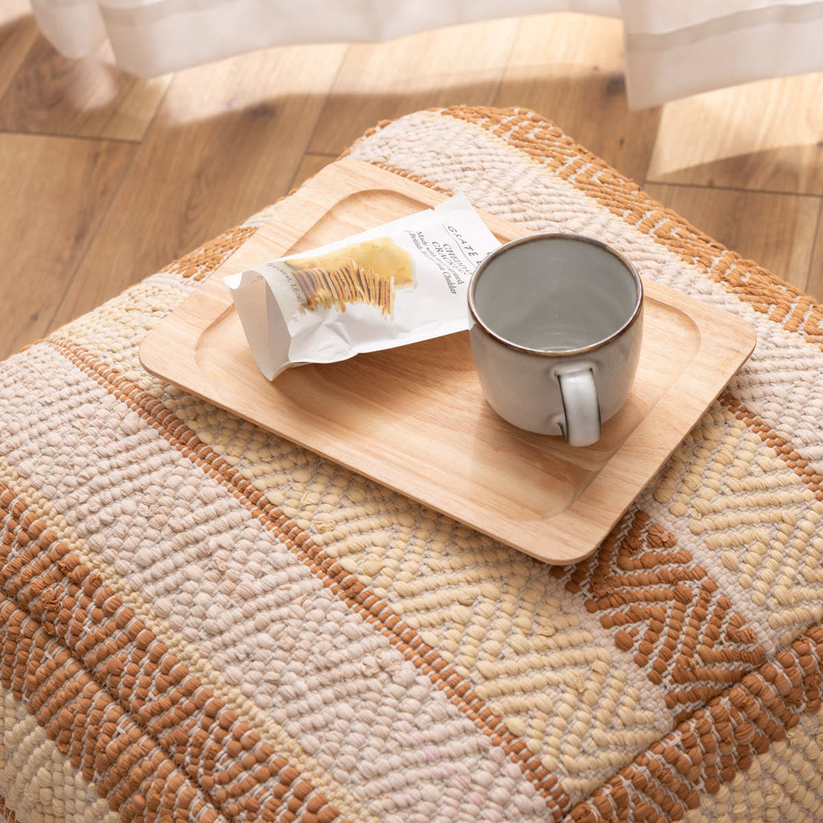 キューブスツール 高さ39cm スツール おしゃれ 北欧 完成品 ( 椅子 ビーズクッション オットマン 足置き クッション フロアクッション 腰掛け 四角 スクエア コットン 布地 ファブリック スツールクッション ローチェア ) 【ブラウン】 ブラウン