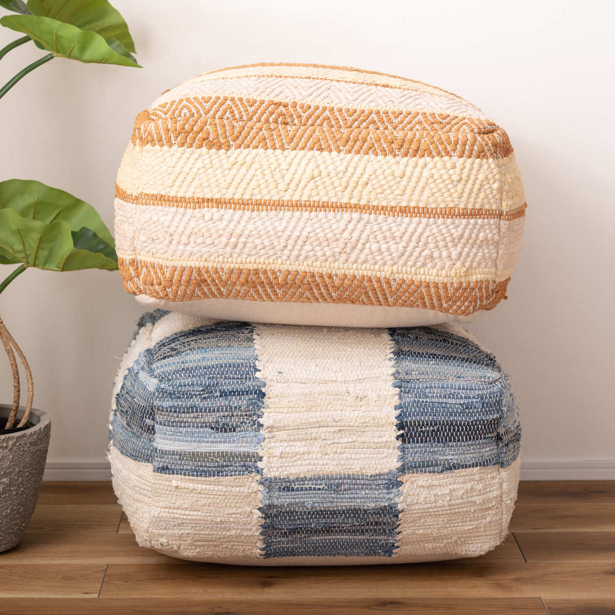 キューブスツール 高さ39cm スツール おしゃれ 北欧 完成品 ( 椅子 ビーズクッション オットマン 足置き クッション フロアクッション 腰掛け 四角 スクエア コットン 布地 ファブリック スツールクッション ローチェア ) 【ブラウン】 ブラウン