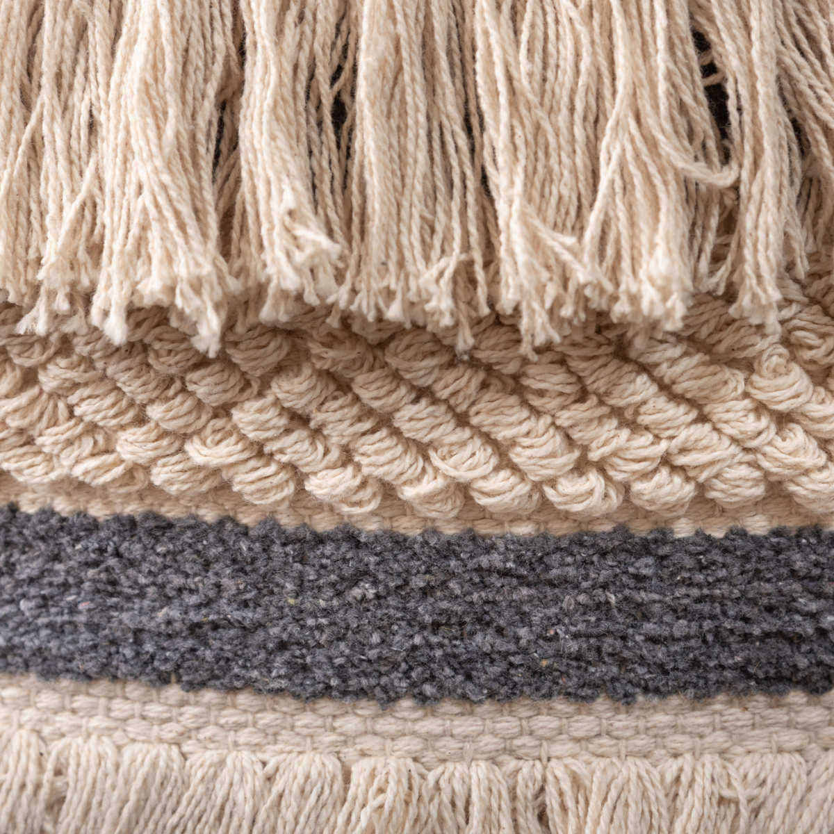 ラウンドスツール 高さ43cm スツール おしゃれ 北欧 完成品 ( 椅子 ビーズクッション オットマン 足置き クッション フロアクッション 腰掛け 丸 肘置き コットン 布地 ファブリック フリンジ スツールクッション 丸型 丸椅子 ) 【ベージュ】 ベージュ