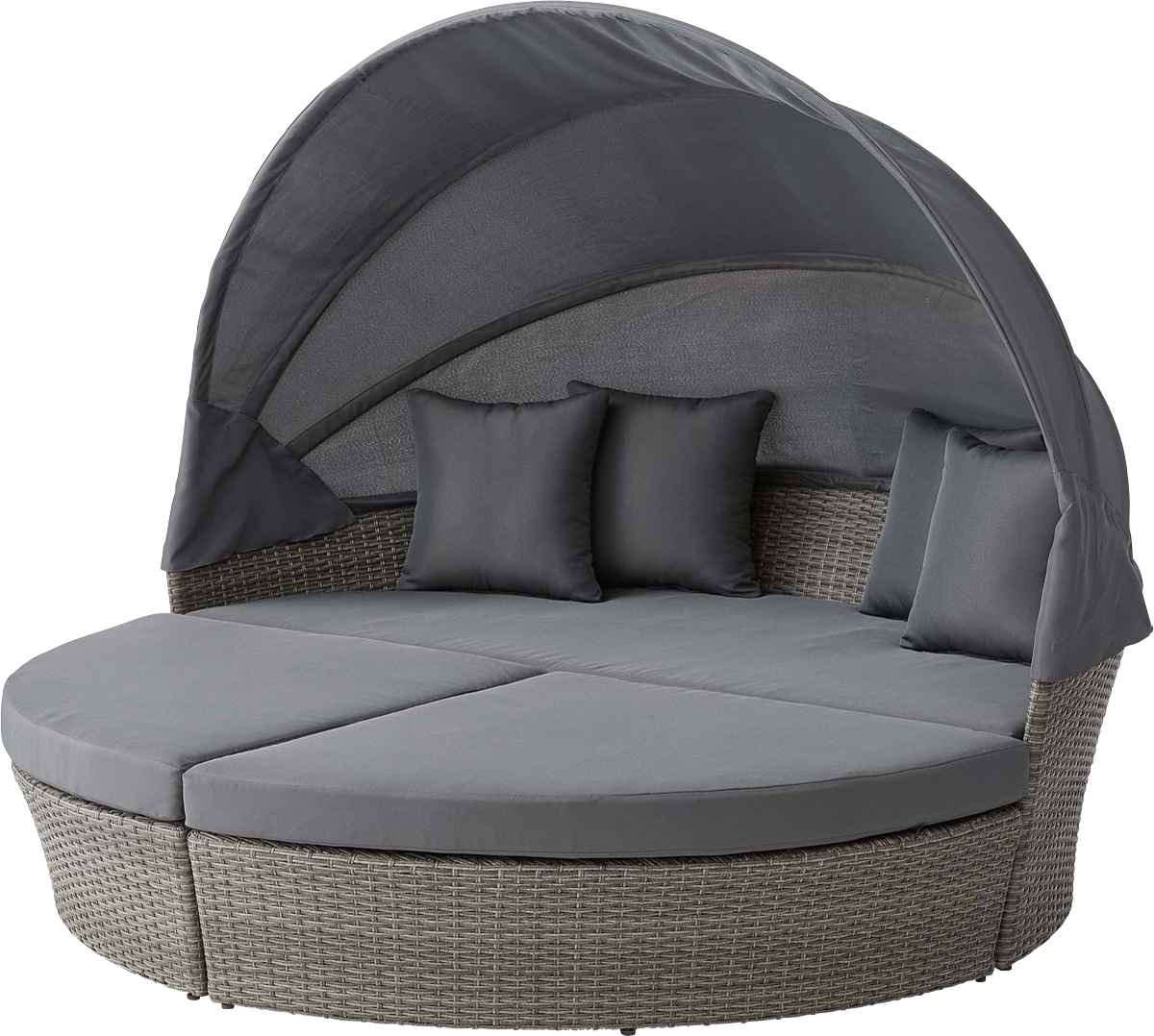 ガーデンソファー ドームソファー 屋外 ( ソファ 椅子 リビング テラス ラタン調 ラタン編み ファミリー 大型 アジアンテイスト モノトーン インテリア おしゃれ クッション オットマン パラソル 付き 屋内 ドーム型 )