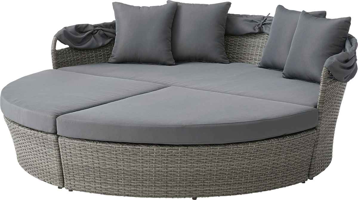 ガーデンソファー ドームソファー 屋外 ( ソファ 椅子 リビング テラス ラタン調 ラタン編み ファミリー 大型 アジアンテイスト モノトーン インテリア おしゃれ クッション オットマン パラソル 付き 屋内 ドーム型 )