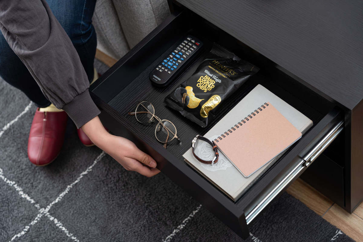 サイドチェスト 幅50cm 引き出し 2段 木目調 スライドレール ( チェスト サイドテーブル 引出し 収納 ナイトテーブル ベッドサイド ソファサイド ブラック ナチュラル ) 【ナチュラル】 ナチュラル