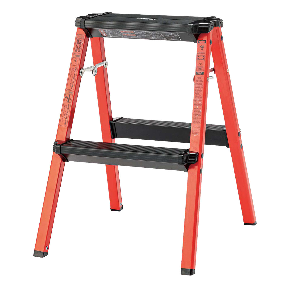 脚立 2段 ハイタイプ 踏み台 ステップスツール ( 折りたたみ アルミ 軽量 滑り止め ステップ 踏台 ステップ台 耐荷重100kg 完成品 アルミ脚立 軽い 洗車 DIY 掃除 折り畳み 腰掛け ) 【ブルー】 ブルー