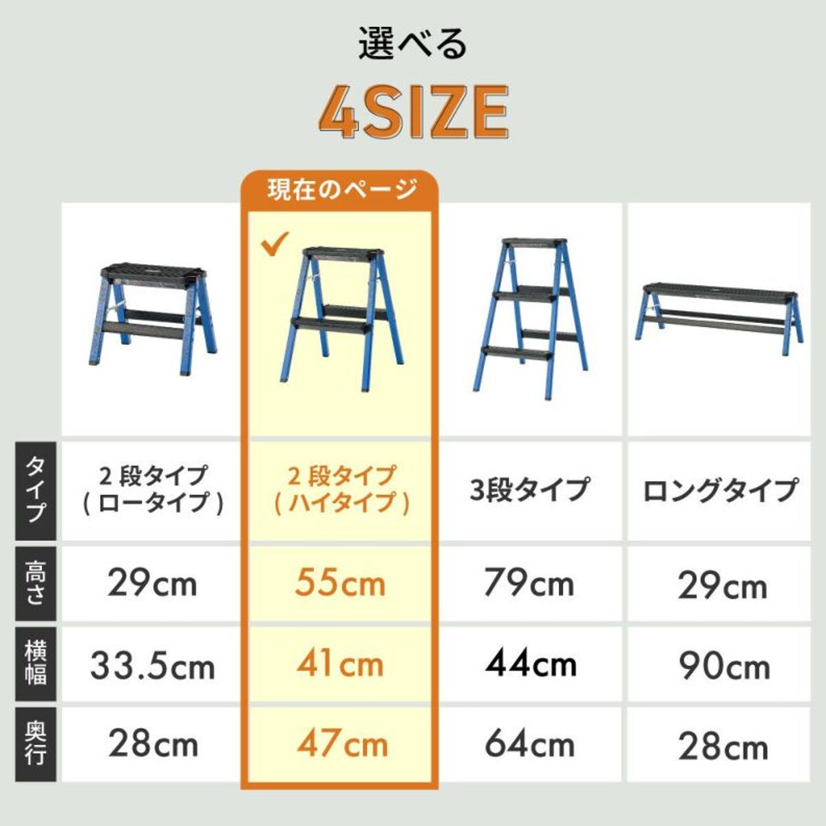 脚立 2段 ハイタイプ 踏み台 ステップスツール ( 折りたたみ アルミ 軽量 滑り止め ステップ 踏台 ステップ台 耐荷重100kg 完成品 アルミ脚立 軽い 洗車 DIY 掃除 折り畳み 腰掛け ) 【ブルー】 ブルー
