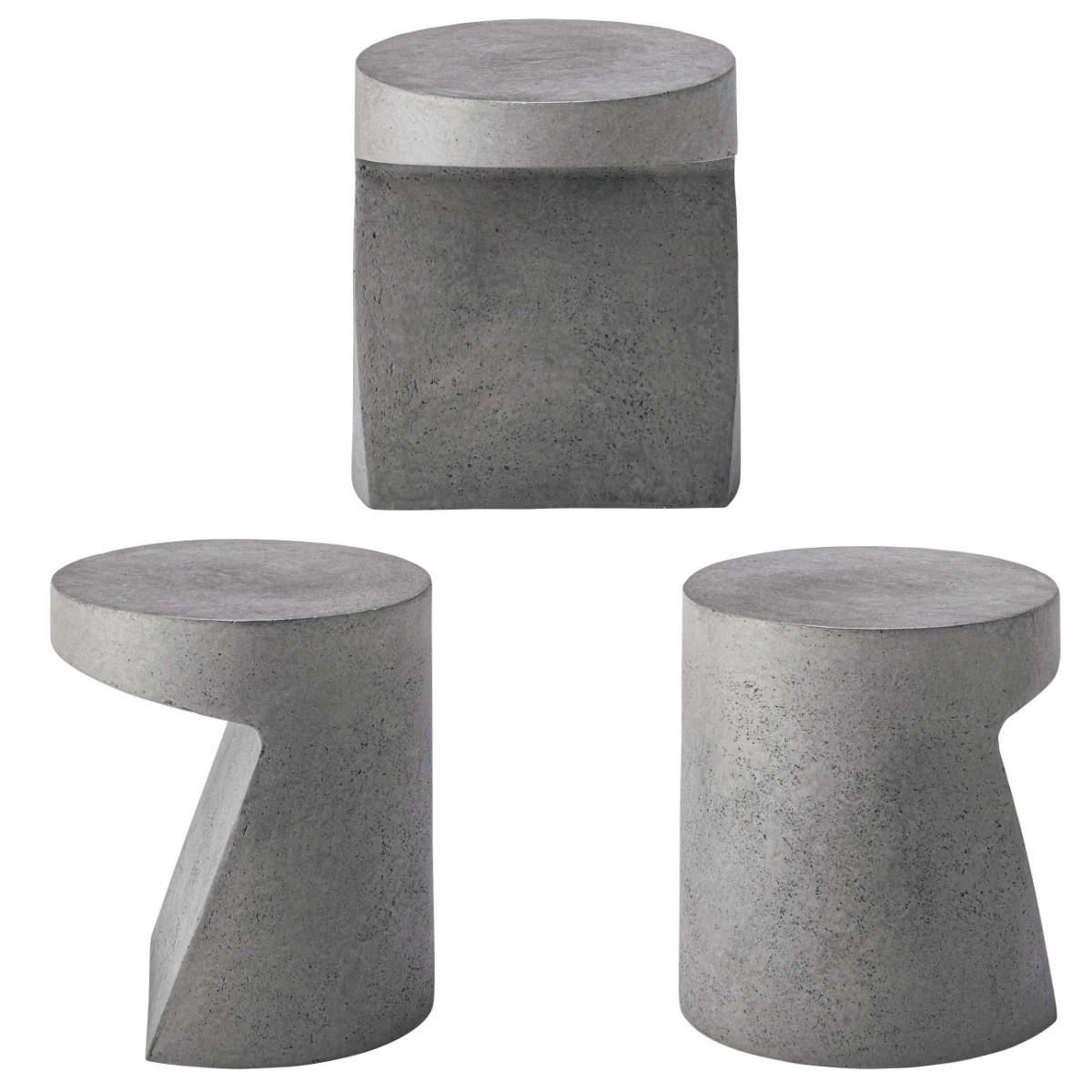 サイドテーブル 高さ46cm 円形 FORMA 軽量 完成品 ( ミニテーブル テーブル ソファサイド ベッドサイド 丸テーブル オブジェ ナイトテーブル コーヒーテーブル ベッドテーブル 玄関 ディスプレイ 飾り台 ) 【グレー】 グレー