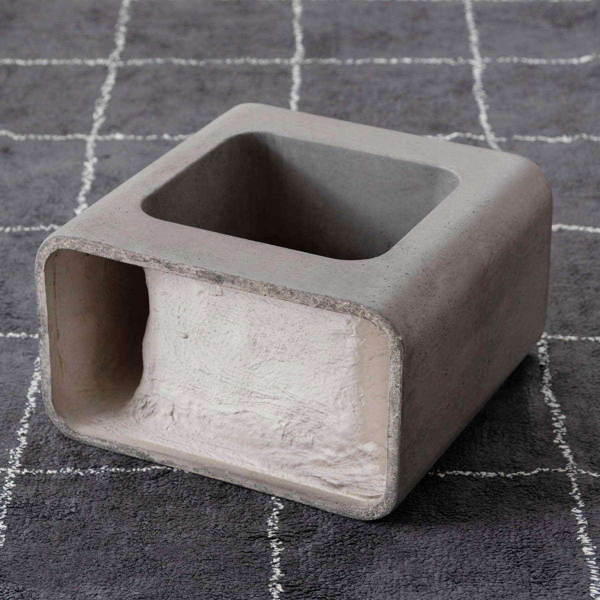 サイドテーブル 高さ41cm 棚付き FORMA 完成品 ( ミニテーブル テーブル ソファサイド ベッドサイド 四角 オブジェ オープン収納 ナイトテーブル コーヒーテーブル ベッドテーブル 玄関 ディスプレイ 飾り台 ) 【グレー】 グレー