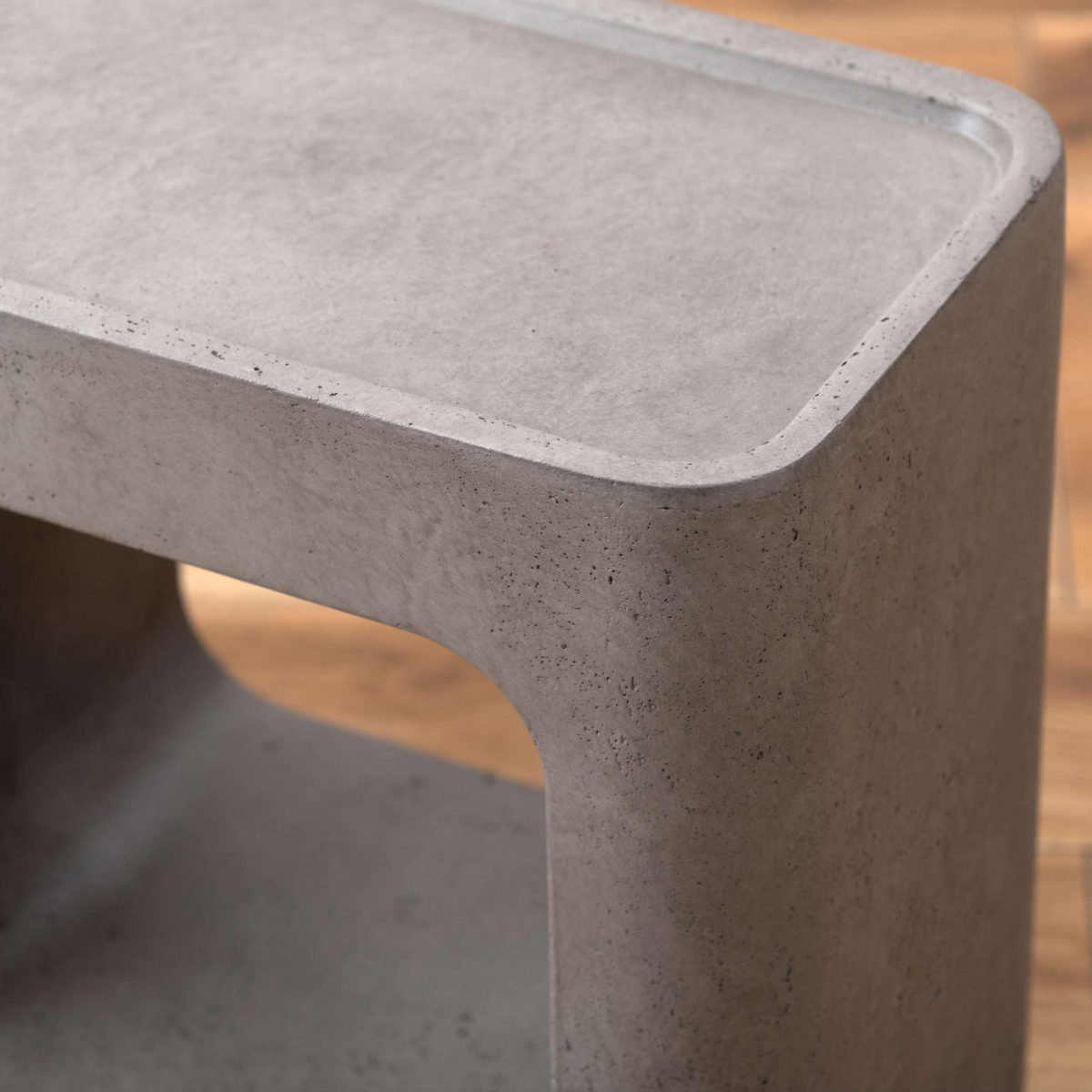 サイドテーブル 高さ41cm 棚付き FORMA 完成品 ( ミニテーブル テーブル ソファサイド ベッドサイド 四角 オブジェ オープン収納 ナイトテーブル コーヒーテーブル ベッドテーブル 玄関 ディスプレイ 飾り台 ) 【グレー】 グレー