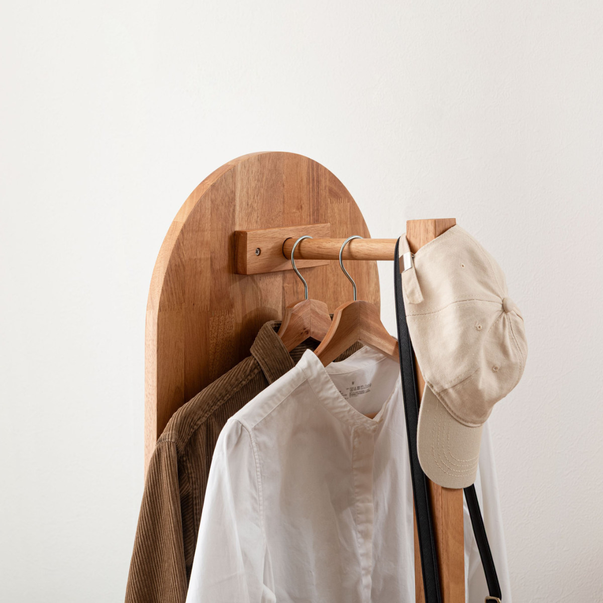 回転ミラー 幅45cm 収納棚付き Woodland ( 鏡 ミラー 全身鏡 収納 ナチュラル 360度回転 スタンド 木製フレーム ハンガーラック 棚付き 飛散防止加工 )