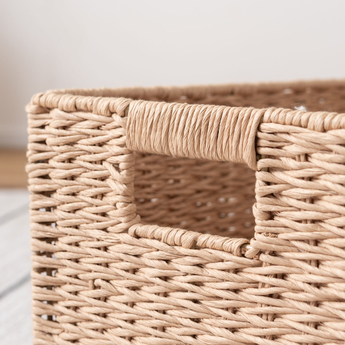 かご S ペーパーコード バスケット 幅37×奥行26×高さ24cm ( 収納 収納ケース 収納ボックス ペーパーバスケット 収納バスケット カゴ 籠 収納かご 紙 紙製 小物収納 小物ケース 入れ物 自然素材 ハンドメイド )