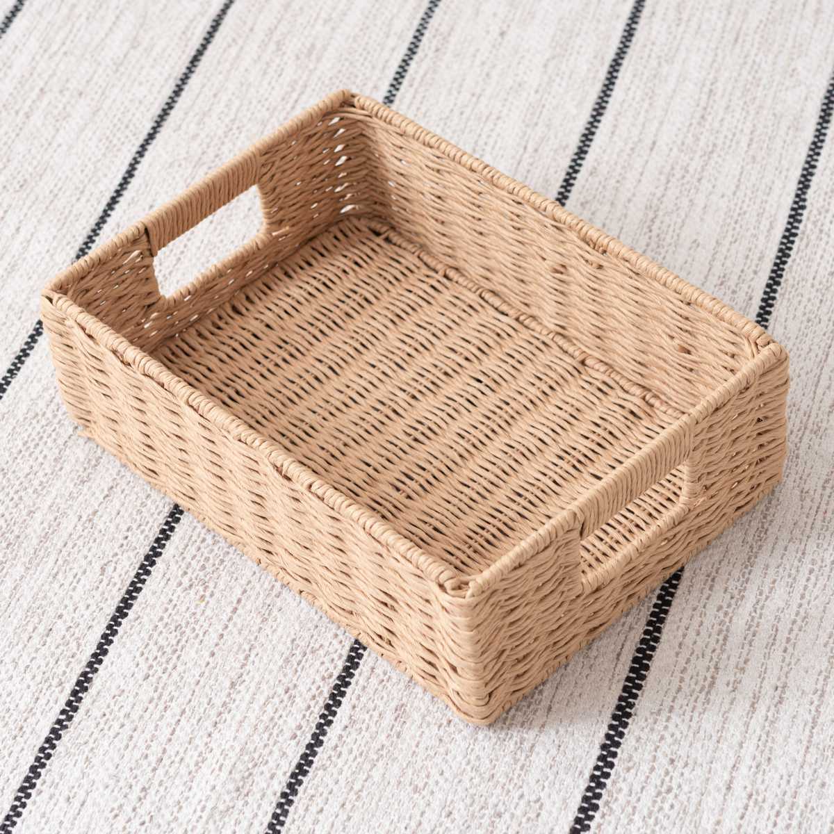 かご S ペーパーコード バスケット 幅37×奥行26×高さ24cm ( 収納 収納ケース 収納ボックス ペーパーバスケット 収納バスケット カゴ 籠 収納かご 紙 紙製 小物収納 小物ケース 入れ物 自然素材 ハンドメイド )