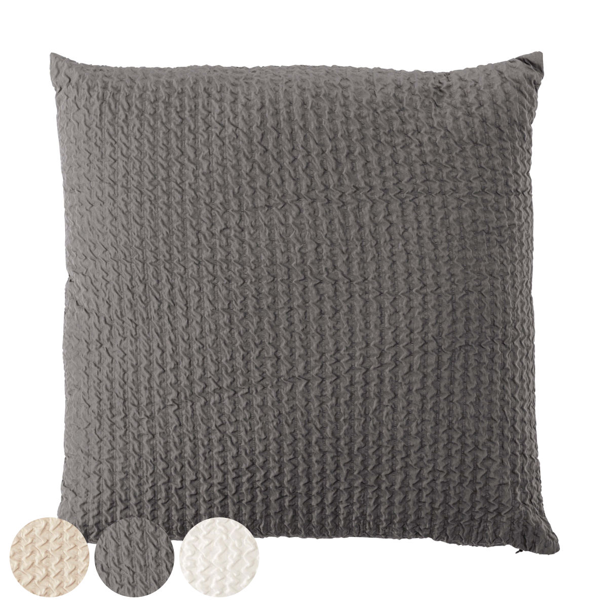 クッション 45×45cm 正方形 シンプル おしゃれ （ ファブリック 背当てクッション 北欧 韓国インテリア イブル風 無地 ナチュラル ぽこぽこ ポコポコ ワッフル シアサッカー ソファ 椅子 背もたれ かわいい フロアクッション ） 【ベージュ】