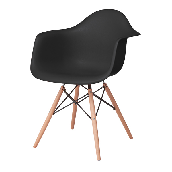 アームチェア 座面高46cm イームズチェアー ( チェアー ミッドセンチュリー リプロダクト チェア イス イームズチェア デザイナーズ風 おしゃれ イームズ風 イームズタイプ 木脚 ドゥエルレッグ ) 【ホワイト】 ホワイト