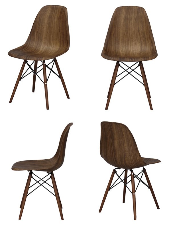 ダイニングチェア 2脚セット イームズチェア 木目調 座面高45cm ( 椅子 イス いす チェア チェアー デスクチェア パソコンチェア ダイニングチェアー パーソナルチェアー オフィスチェア 食卓椅子 リビングチェア ) 【オーク】 オーク