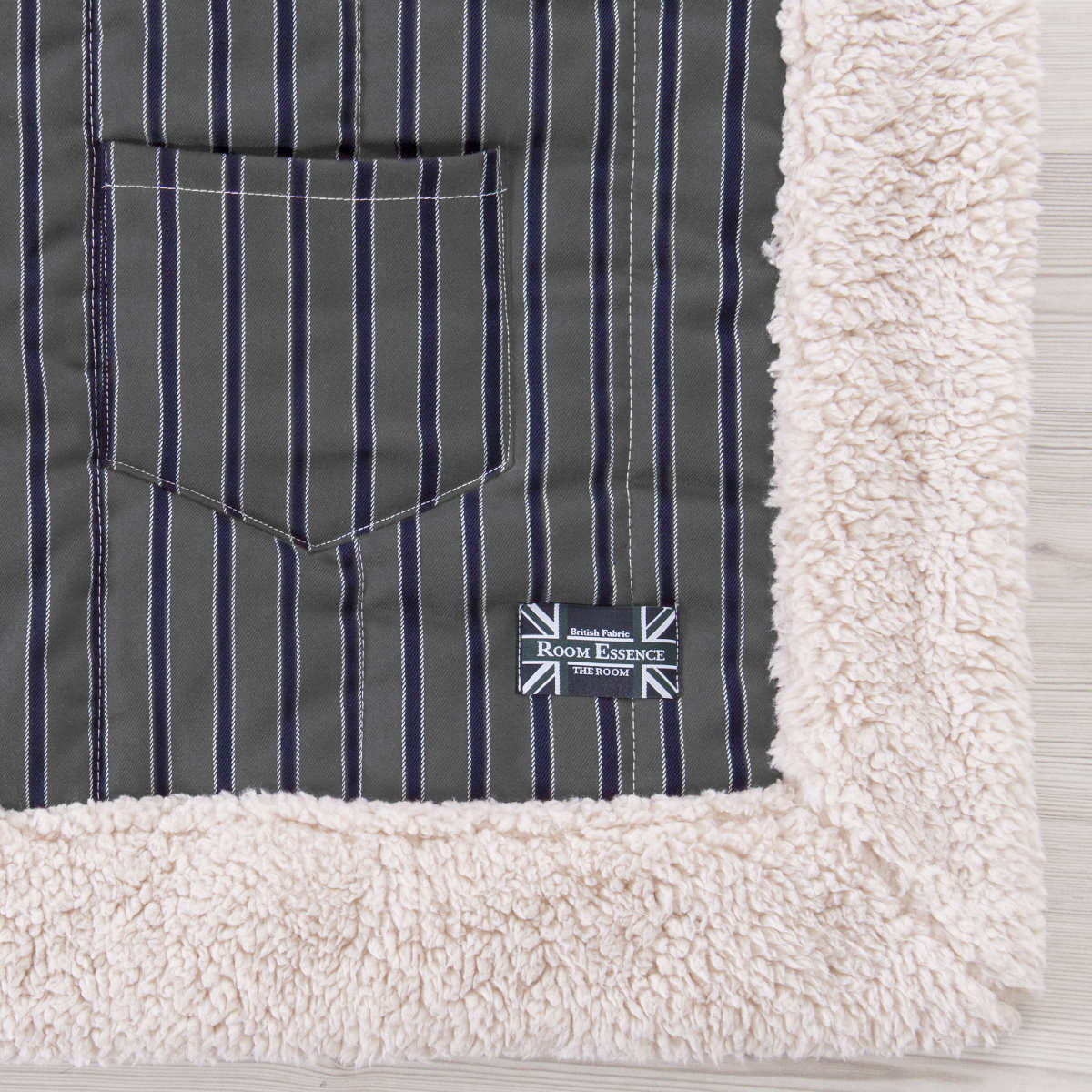 こたつ布団 正方形 190×190cm ストライプ柄 ( こたつ こたつ掛け布団 コタツ布団 こたつぶとん あたたかい お洒落 おしゃれ かわいい しま模様 ストライブ柄 ボア ) 【グレー】 グレー