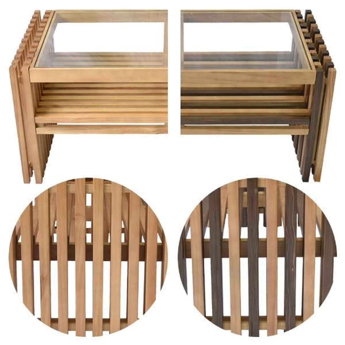 有名なブランド センターテーブル ガラス天板 ロー （ 幅84cm FOREST 天然木 家具