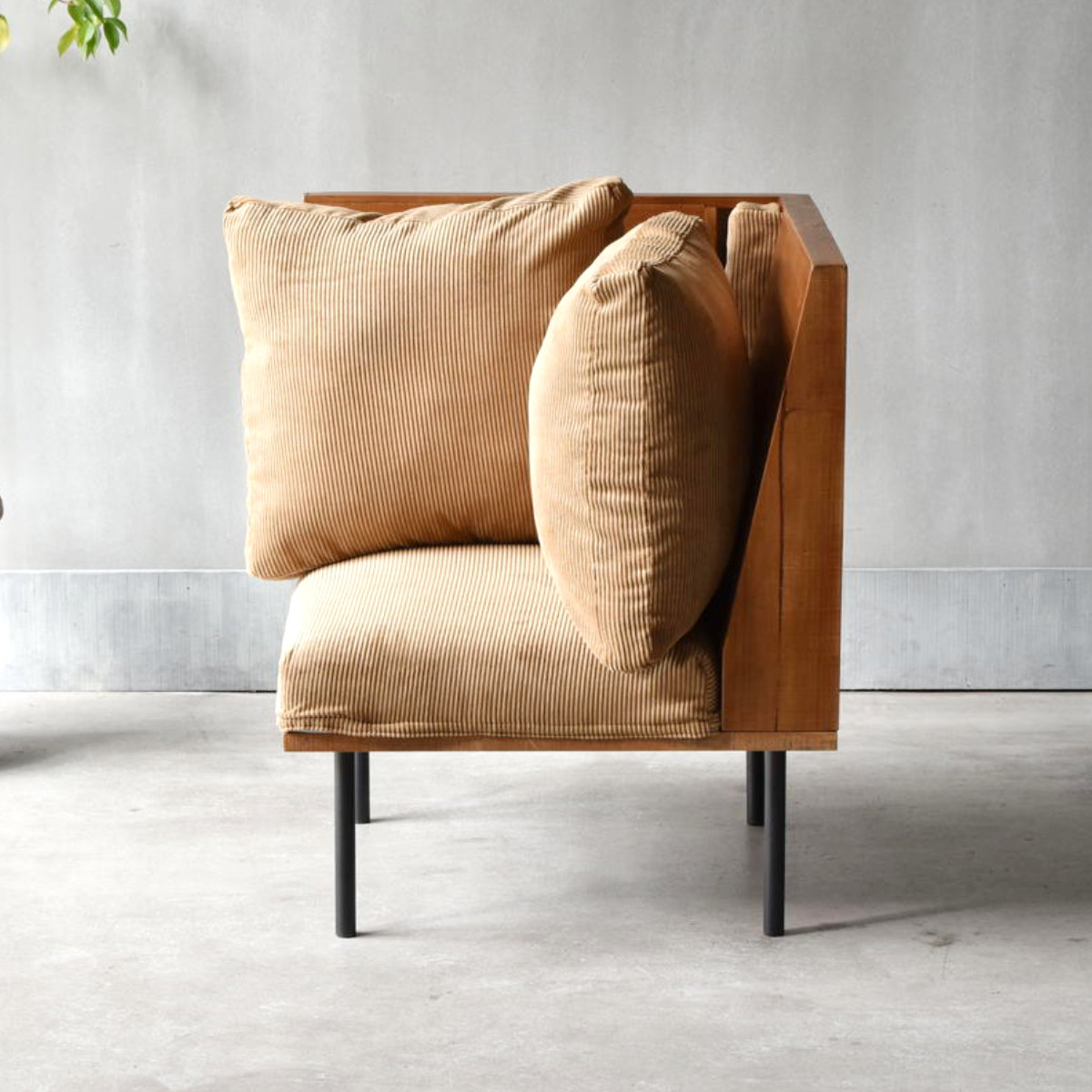 ソファ 1人掛け L字角ソファ 幅66cm 組み合わせ infinite ( ソファー 脚 取り外し チェア ローソファ コンパクト 木製 天然木 リビングソファ 省スペース ファブリック カバー ダイニングソファ 連結 レイアウト おしゃれ ) 【コーデュロイグリーン】 コーデュロイグリーン