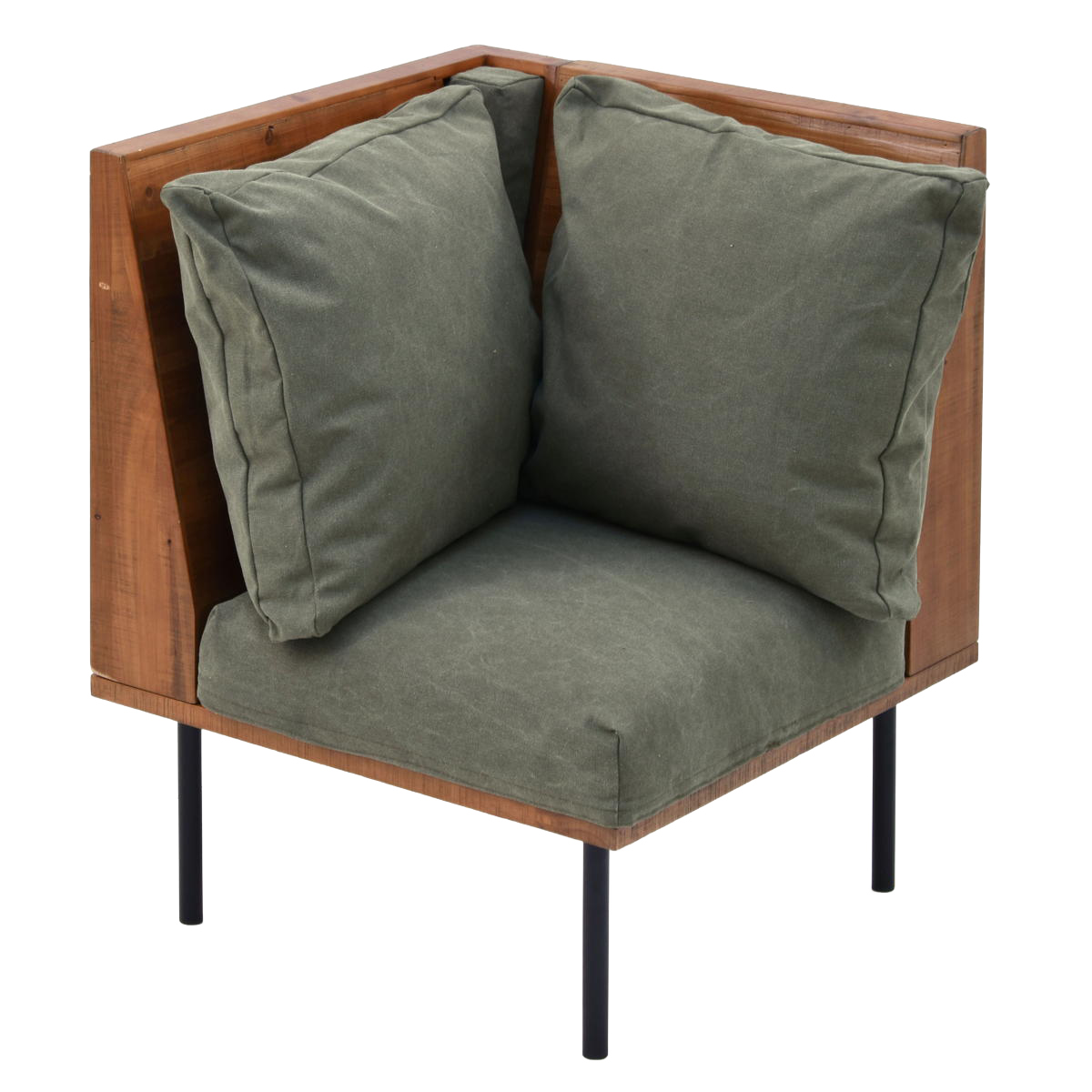 ソファ 1人掛け L字角ソファ 幅66cm 組み合わせ infinite ( ソファー 脚 取り外し チェア ローソファ コンパクト 木製 天然木 リビングソファ 省スペース ファブリック カバー ダイニングソファ 連結 レイアウト おしゃれ ) 【コーデュロイグリーン】 コーデュロイグリーン