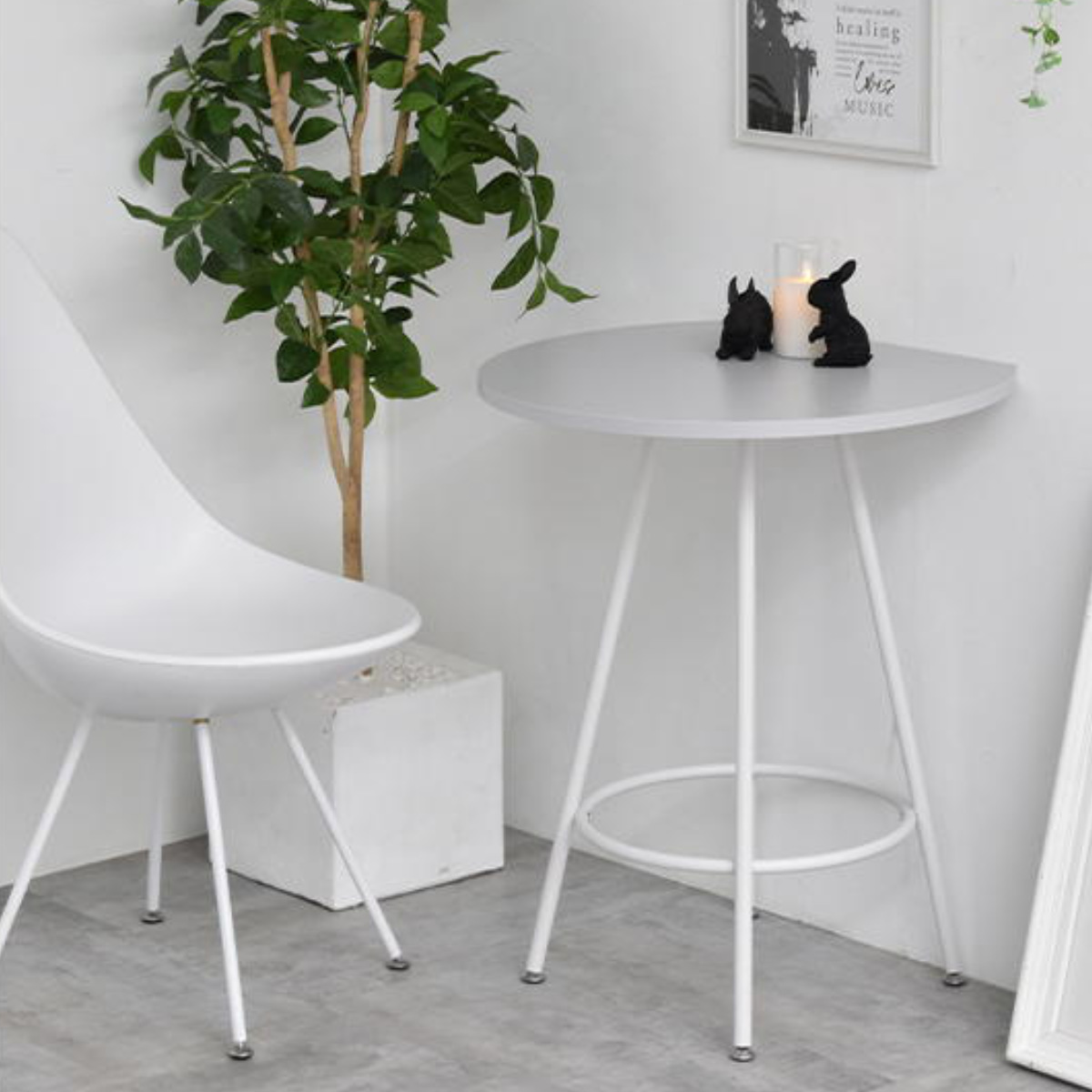 ダイニングテーブル 半円型 幅60cm カフェテーブル Noko ( テーブル 机 円形 丸 壁付け 省スペース 丸テーブル 半円テーブル コーヒーテーブル メラミン天板 作業デスク キッチンカウンター フラワースタンド おしゃれ 在宅ワーク ) 【ベージュ】 ベージュ