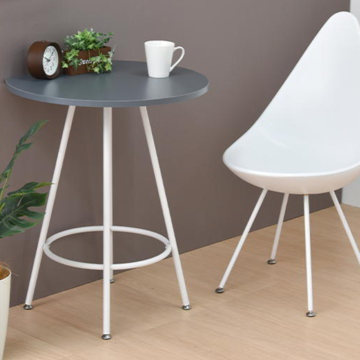 ダイニングテーブル 半円型 幅60cm カフェテーブル Noko ( テーブル 机 円形 丸 壁付け 省スペース 丸テーブル 半円テーブル コーヒーテーブル メラミン天板 作業デスク キッチンカウンター フラワースタンド おしゃれ 在宅ワーク ) 【ベージュ】 ベージュ