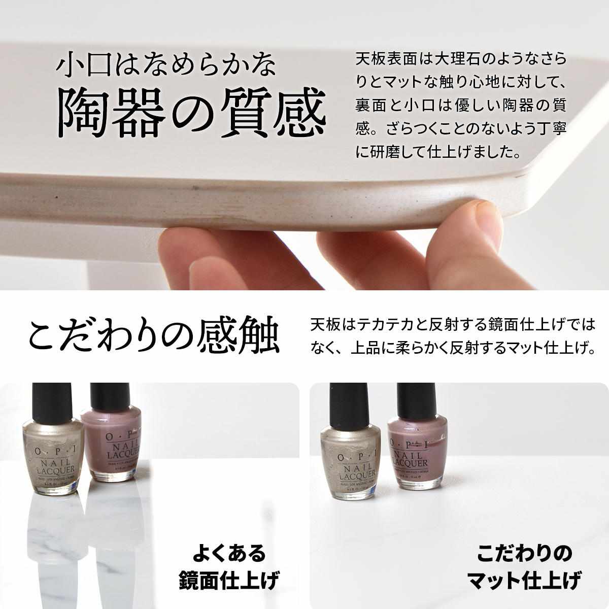 センターテーブル 幅90cm セラミック天板 LUCY ( テーブル リビング ローテーブル 長方形 天板 マット リビングテーブル コンパクト 熱に強い 傷に強い コーヒーテーブル おしゃれ 作業台 ワークスペース 奥行40cm ) 【ホワイト】 ホワイト