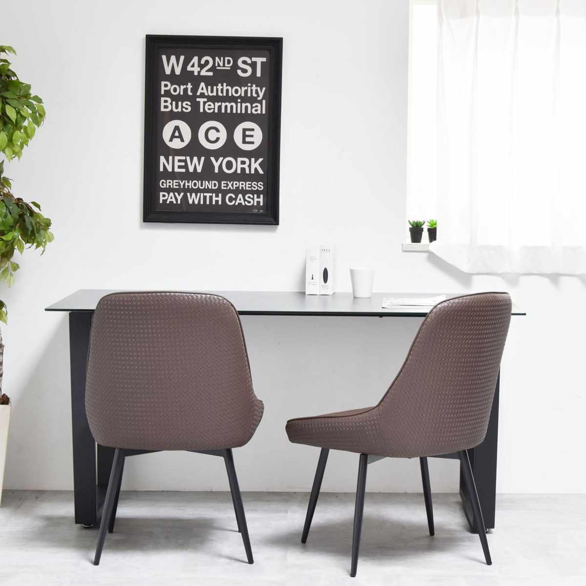 ダイニングチェア 同色2脚セット 回転式 座面高43cm Alterna ( 食卓椅子 チェア ダイニング イス 椅子 回転 レザー調 デスクチェア リビングチェア リビング おしゃれ ダイニングチェアー ワークチェア 書斎 カフェ レストラン ) 【スクエアブラウン】 スクエアブラウン