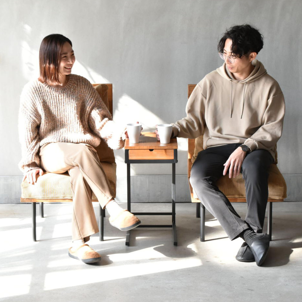 ソファ 1人掛け 同色2脚セット 組み合わせ infinite ( ソファー 脚 取り外し チェア ローソファ コンパクト 木製 天然木 リビングソファ 省スペース 肘なし ファブリック カバー ダイニングソファ 連結 レイアウト おしゃれ ) 【コーデュロイグリーン】 コーデュロイグリーン