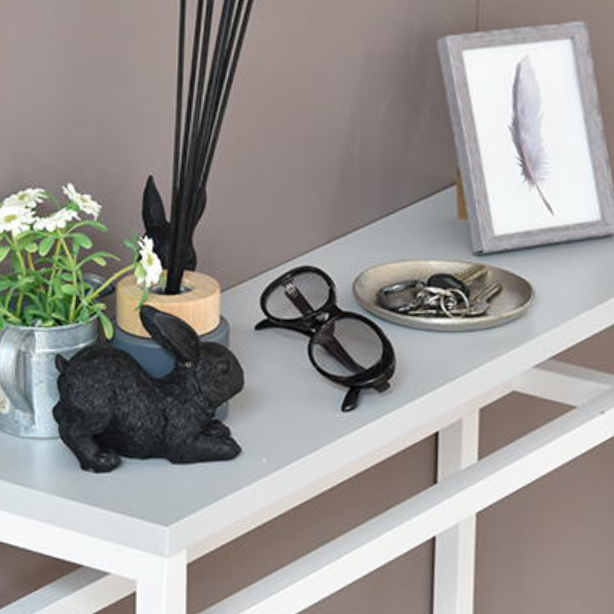 コンソールテーブル 幅60cm 収納棚付 Noko ( 収納棚 飾り棚 玄関 奥行20 収納 小物 ディスプレイ テーブル 棚 スリム 薄型 玄関収納 玄関ラック ラック スリッパ リビング 廊下 トイレ 玄関テーブル 省スペース 傘 バッグ ) 【ダークグレー】 ダークグレー