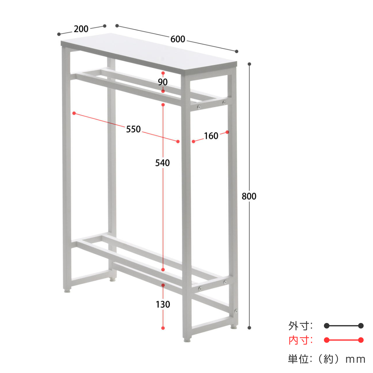 コンソールテーブル 幅60cm 収納棚付 Noko ( 収納棚 飾り棚 玄関 奥行20 収納 小物 ディスプレイ テーブル 棚 スリム 薄型 玄関収納 玄関ラック ラック スリッパ リビング 廊下 トイレ 玄関テーブル 省スペース 傘 バッグ ) 【ダークグレー】 ダークグレー