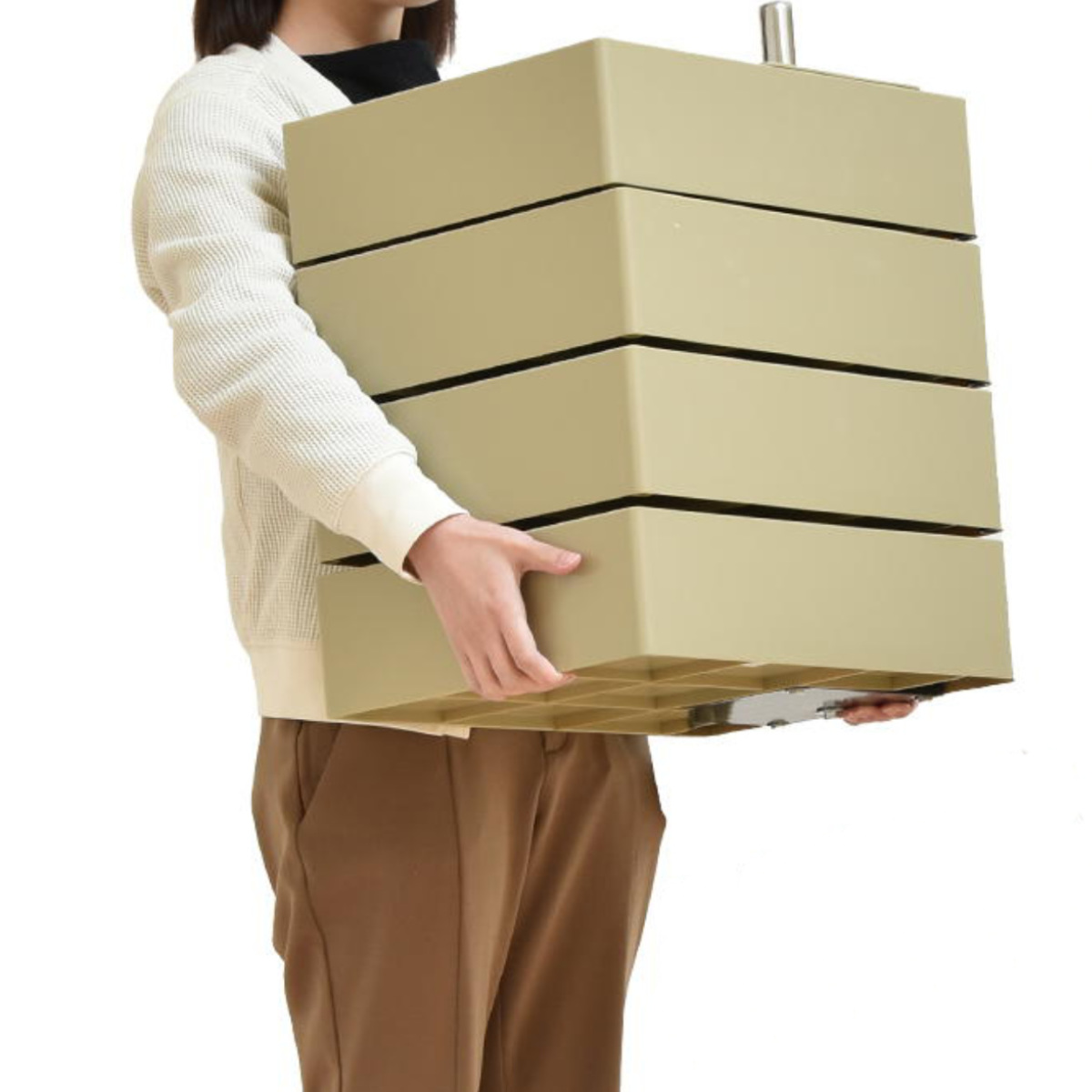 収納ワゴン 4段 360度 回転 キャスター付き ( ワゴン 収納 棚 ラック 四段 トレー トロリー サイドワゴン サイドテーブル 4段トレー デスクサイド 回転式 トレイ アイボリー ライトブラウン ライトブルー イエロー ) 【ライトブルー】 ライトブルー