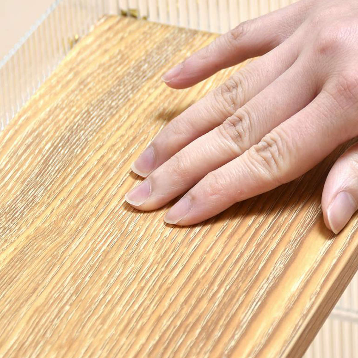 キッチンラック アクリル 引出し 収納棚 1段 ( キッチン収納 スパイスラック 調味料ラック 収納ラック カウンター上 シェルフ 木目調 卓上 ボトルラック デスク収納 リビング コスメ ディスプレイ リブ 透け感 丈夫 おしゃれ )