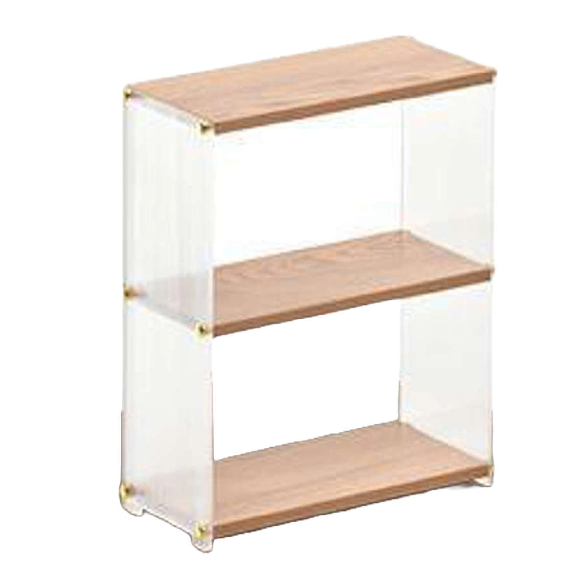 キッチンラック アクリル 収納棚 3段 ( キッチン収納 スパイスラック 調味料ラック 収納ラック カウンター上 シェルフ 木目調 卓上 ディスプレイラック オープンシェルフ デスク収納 リビング コスメ リブ 透け感 丈夫 おしゃれ )
