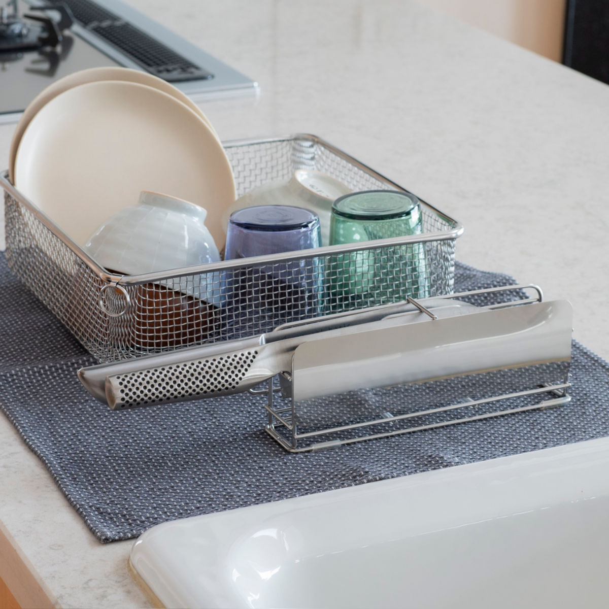 ビーワーススタイル すっきり暮らす 包丁スタンド ( 包丁差し 包丁ホルダー 包丁立て 日本製 ステンレス 食洗機対応 ほうちょう立て 横置き 燕三条産 オールステンレス 収納 包丁収納 ナイフスタンド カバー )