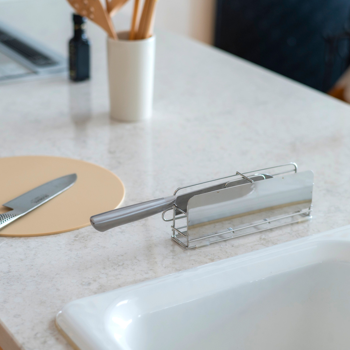 ビーワーススタイル すっきり暮らす 包丁スタンド ( 包丁差し 包丁ホルダー 包丁立て 日本製 ステンレス 食洗機対応 ほうちょう立て 横置き 燕三条産 オールステンレス 収納 包丁収納 ナイフスタンド カバー )